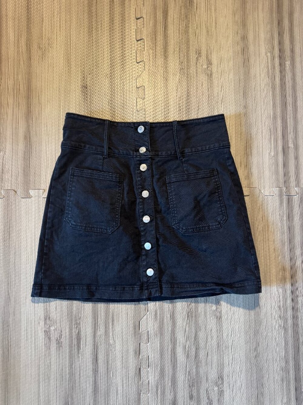 Anthropologie Pilcro Women's Button-Front Denim Mini Skirt